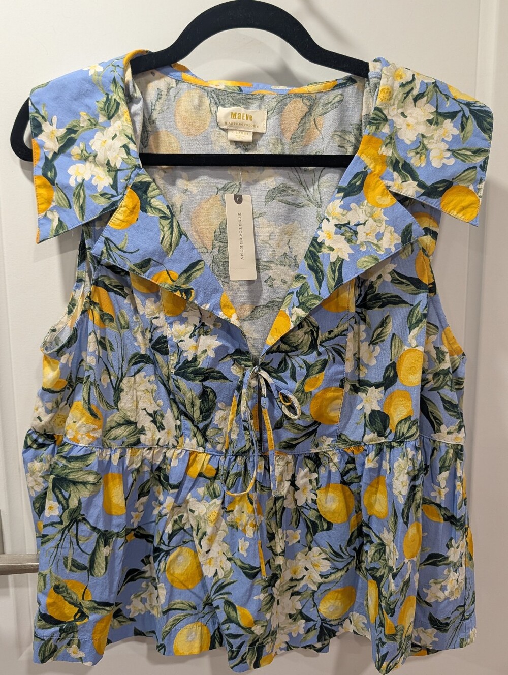 Maeve Lemon Babydoll Blouse NWT